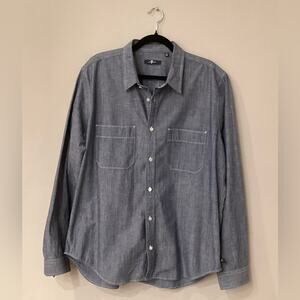 Men’s 2 XL Blue Denim Button Down Shirt by 7 For All Mankind - NWOT